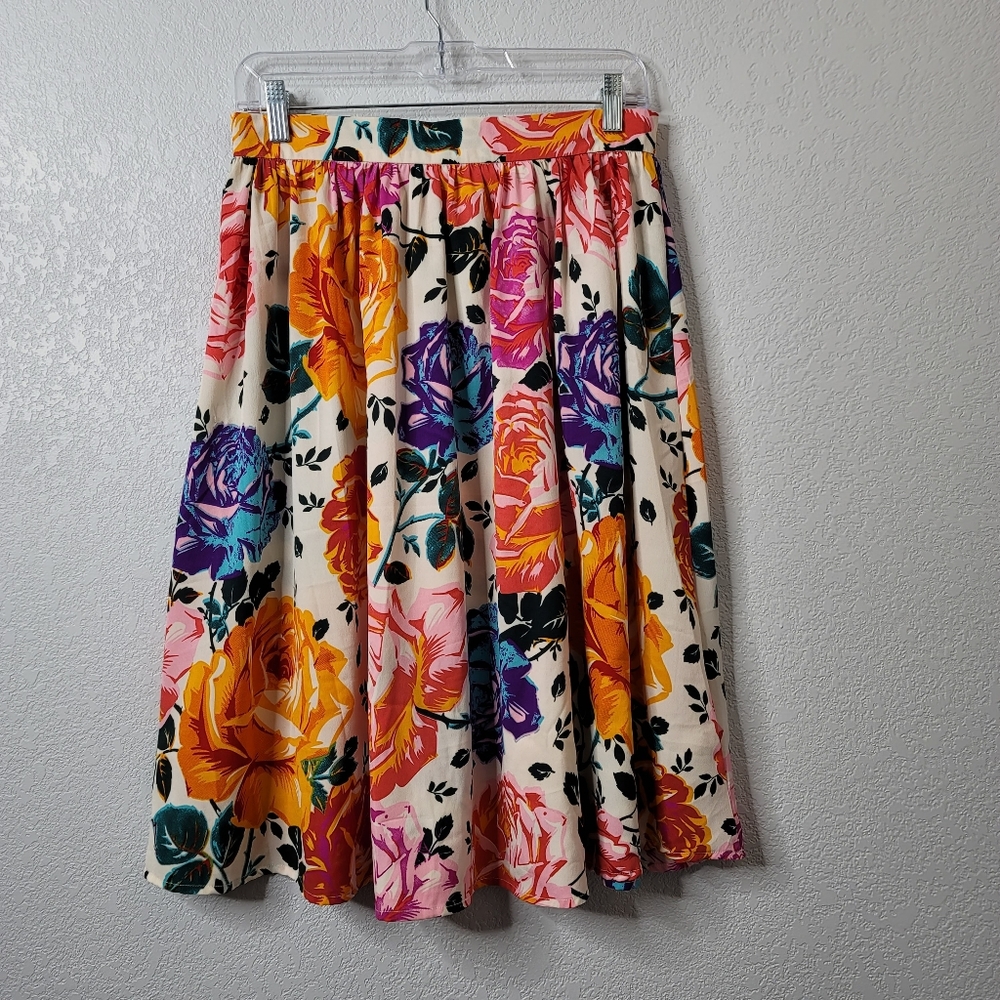 Brave Soul cotton floral circle skirt skater fit and flare waist band